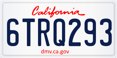 CA license plate 6TRQ293