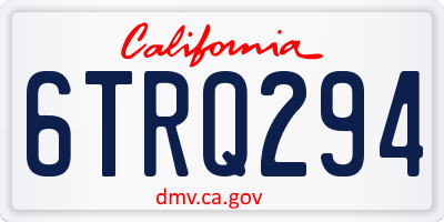 CA license plate 6TRQ294