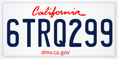 CA license plate 6TRQ299