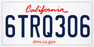 CA license plate 6TRQ306