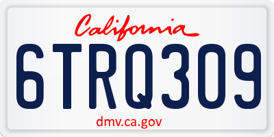 CA license plate 6TRQ309