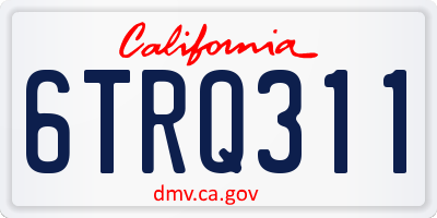 CA license plate 6TRQ311
