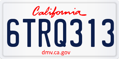 CA license plate 6TRQ313