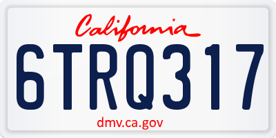 CA license plate 6TRQ317