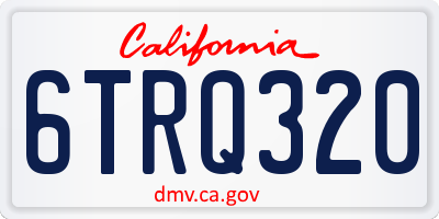 CA license plate 6TRQ320