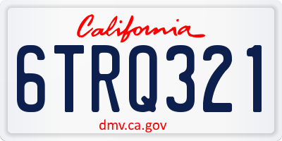 CA license plate 6TRQ321