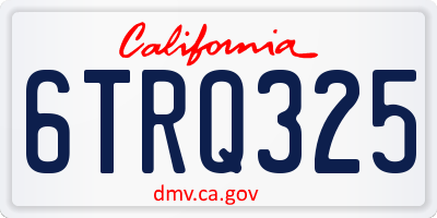 CA license plate 6TRQ325