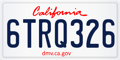 CA license plate 6TRQ326