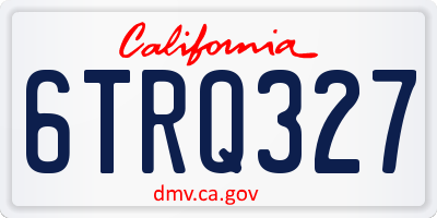 CA license plate 6TRQ327