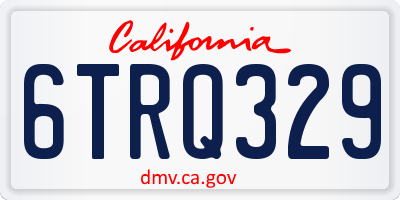 CA license plate 6TRQ329