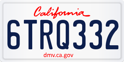 CA license plate 6TRQ332