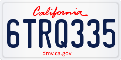 CA license plate 6TRQ335