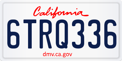 CA license plate 6TRQ336