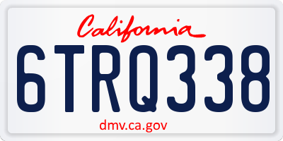CA license plate 6TRQ338