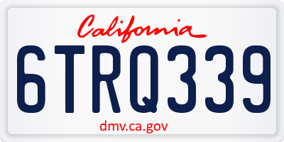 CA license plate 6TRQ339