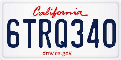 CA license plate 6TRQ340