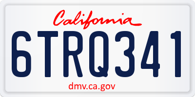 CA license plate 6TRQ341