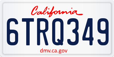 CA license plate 6TRQ349