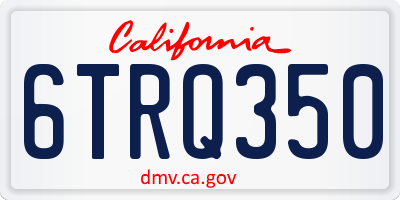 CA license plate 6TRQ350