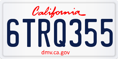 CA license plate 6TRQ355