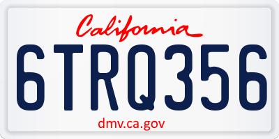CA license plate 6TRQ356