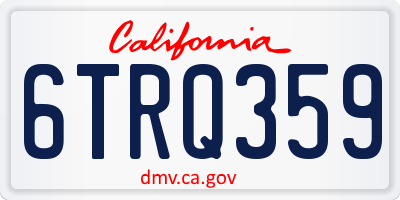CA license plate 6TRQ359