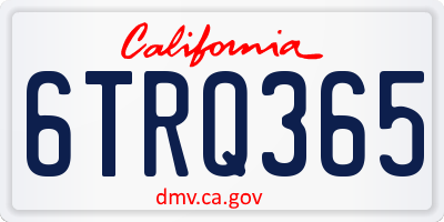 CA license plate 6TRQ365