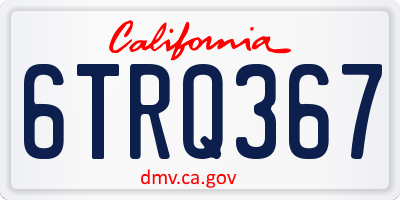 CA license plate 6TRQ367