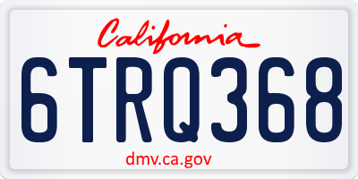 CA license plate 6TRQ368