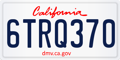 CA license plate 6TRQ370