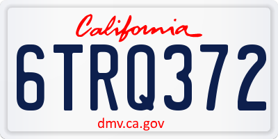 CA license plate 6TRQ372