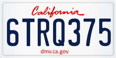 CA license plate 6TRQ375