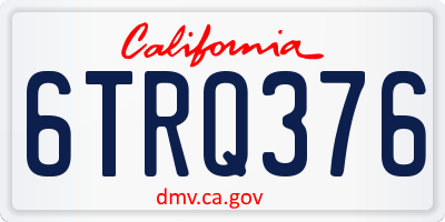 CA license plate 6TRQ376