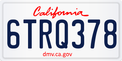 CA license plate 6TRQ378