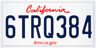 CA license plate 6TRQ384