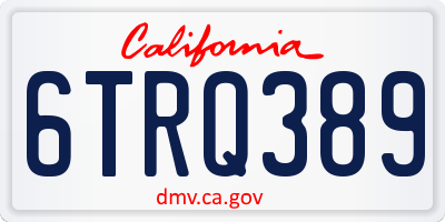 CA license plate 6TRQ389