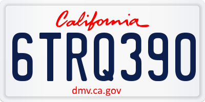 CA license plate 6TRQ390