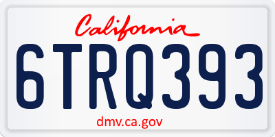 CA license plate 6TRQ393