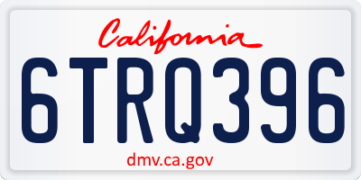CA license plate 6TRQ396