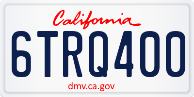 CA license plate 6TRQ400