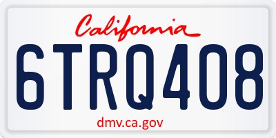 CA license plate 6TRQ408