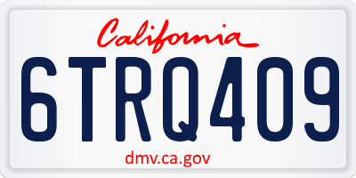 CA license plate 6TRQ409