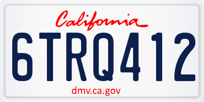 CA license plate 6TRQ412