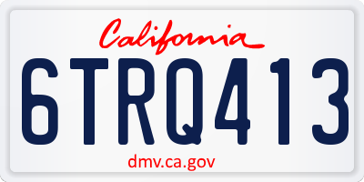 CA license plate 6TRQ413