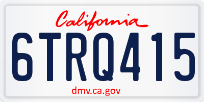 CA license plate 6TRQ415