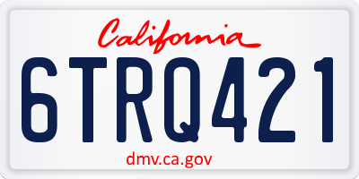 CA license plate 6TRQ421