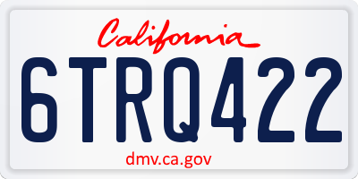 CA license plate 6TRQ422