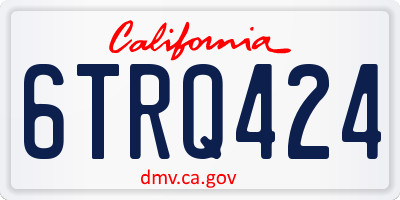 CA license plate 6TRQ424