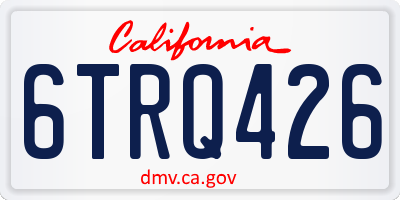 CA license plate 6TRQ426
