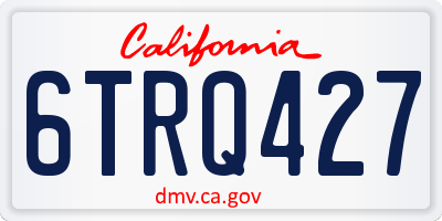 CA license plate 6TRQ427